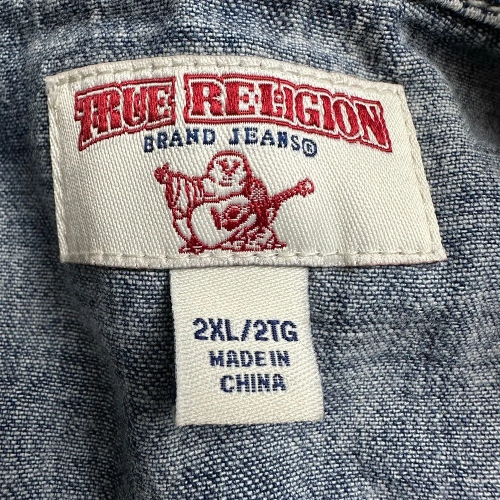 True Religion Light Blue Denim Casual Shirt